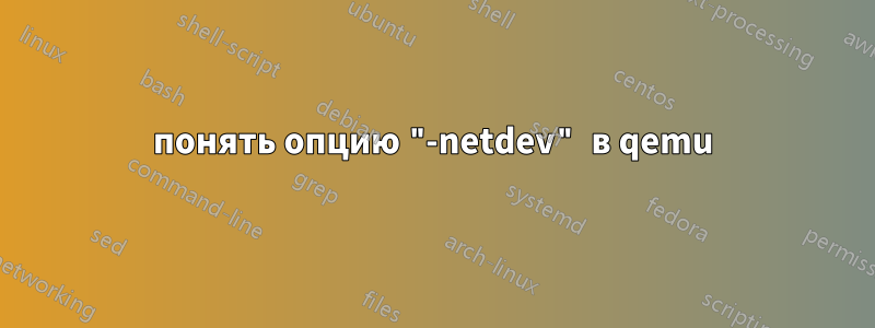 понять опцию "-netdev" в qemu