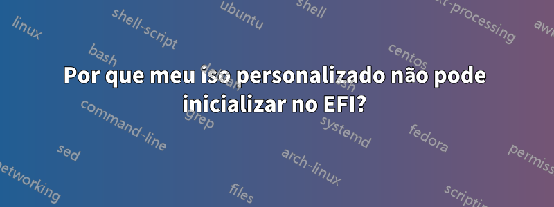 Por que meu iso personalizado não pode inicializar no EFI?