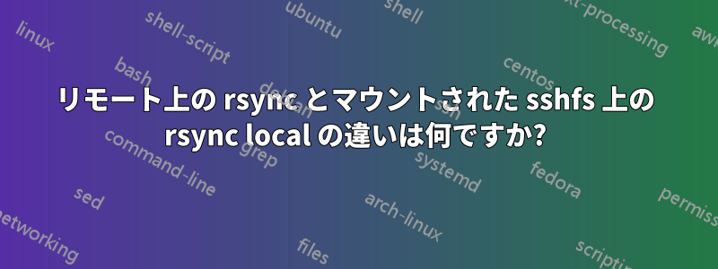 リモート上の rsync とマウントされた sshfs 上の rsync local の違いは何ですか?