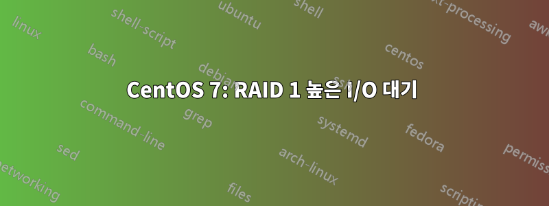 CentOS 7: RAID 1 높은 I/O 대기