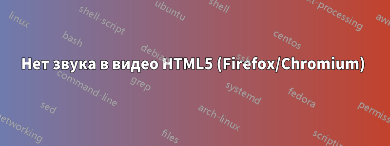 Нет звука в видео HTML5 (Firefox/Chromium)