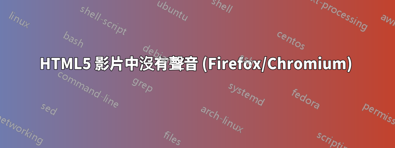 HTML5 影片中沒有聲音 (Firefox/Chromium)