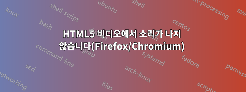 HTML5 비디오에서 소리가 나지 않습니다(Firefox/Chromium)