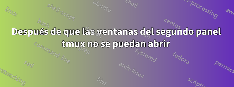 Después de que las ventanas del segundo panel tmux no se puedan abrir