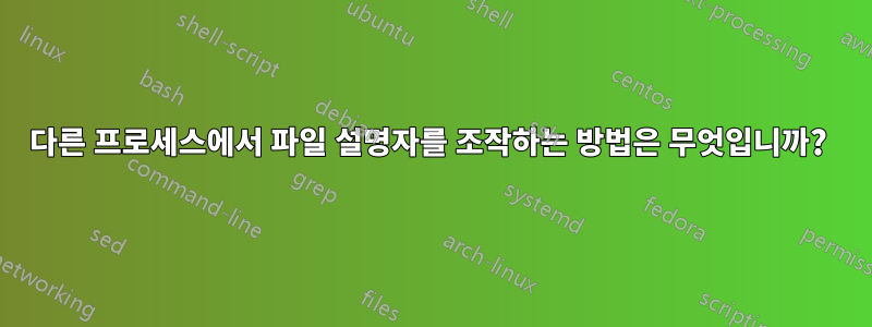 다른 프로세스에서 파일 설명자를 조작하는 방법은 무엇입니까? 
