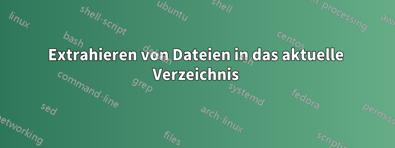 Extrahieren von Dateien in das aktuelle Verzeichnis