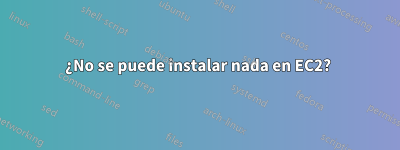 ¿No se puede instalar nada en EC2?