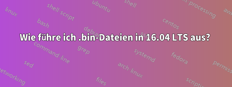 Wie führe ich .bin-Dateien in 16.04 LTS aus?