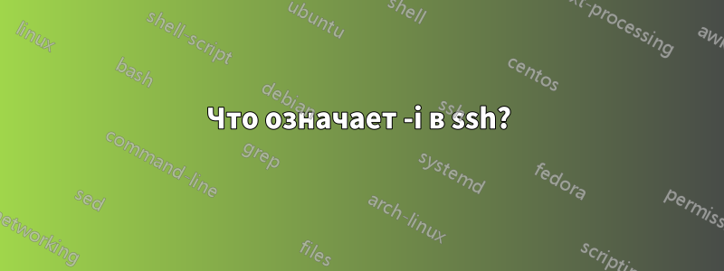 Что означает -i в ssh?
