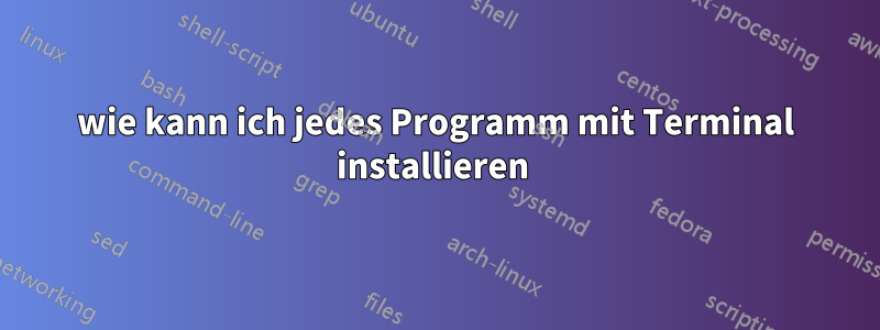 wie kann ich jedes Programm mit Terminal installieren 