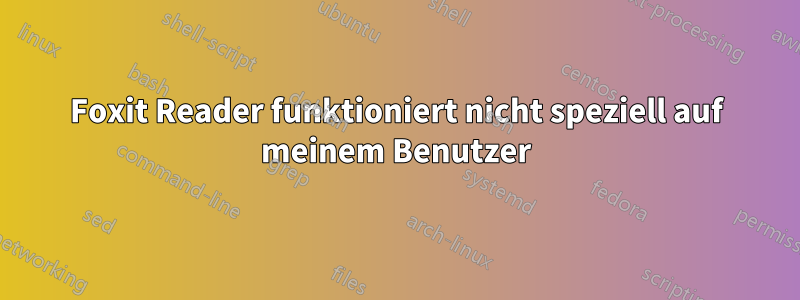Foxit Reader funktioniert nicht speziell auf meinem Benutzer