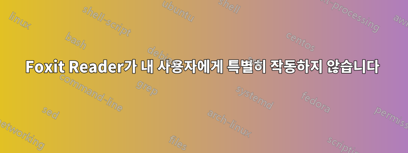 Foxit Reader가 내 사용자에게 특별히 작동하지 않습니다