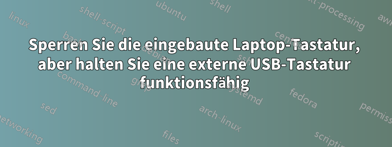 Sperren Sie die eingebaute Laptop-Tastatur, aber halten Sie eine externe USB-Tastatur funktionsfähig
