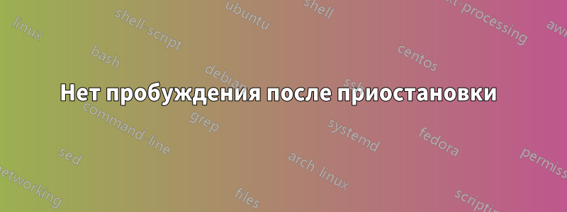 Нет пробуждения после приостановки 