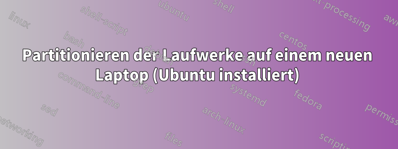 Partitionieren der Laufwerke auf einem neuen Laptop (Ubuntu installiert)