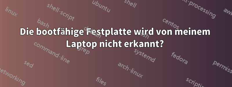 Die bootfähige Festplatte wird von meinem Laptop nicht erkannt?