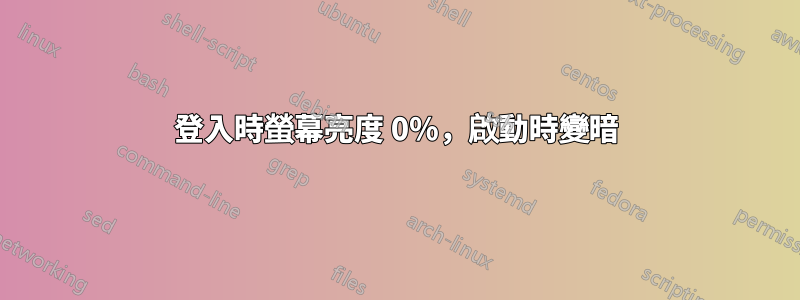登入時螢幕亮度 0%，啟動時變暗