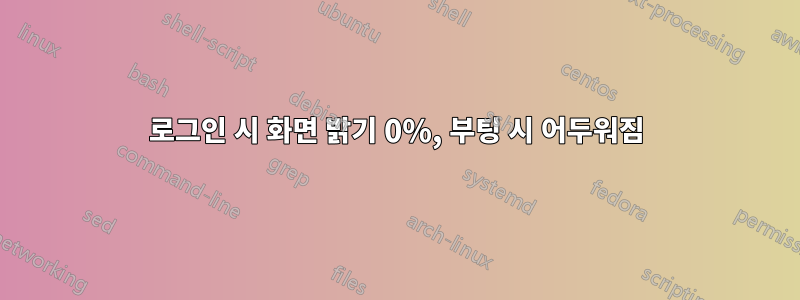 로그인 시 화면 밝기 0%, 부팅 시 어두워짐