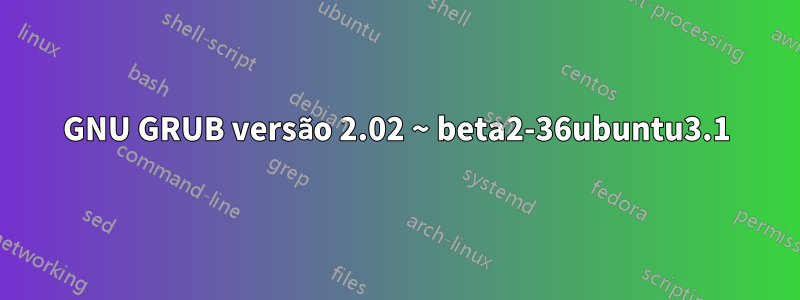 GNU GRUB versão 2.02 ~ beta2-36ubuntu3.1