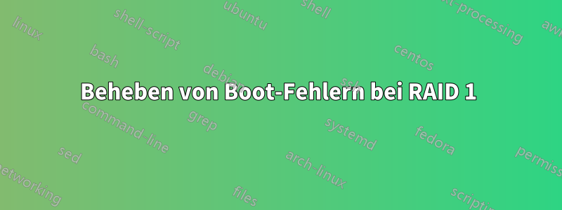 Beheben von Boot-Fehlern bei RAID 1