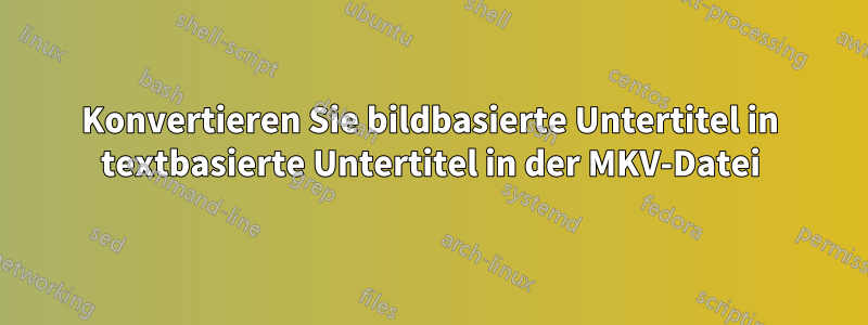 Konvertieren Sie bildbasierte Untertitel in textbasierte Untertitel in der MKV-Datei