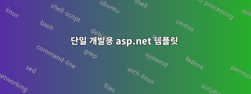 단일 개발용 asp.net 템플릿