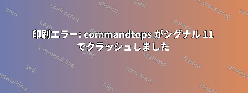 印刷エラー: commandtops がシグナル 11 でクラッシュしました