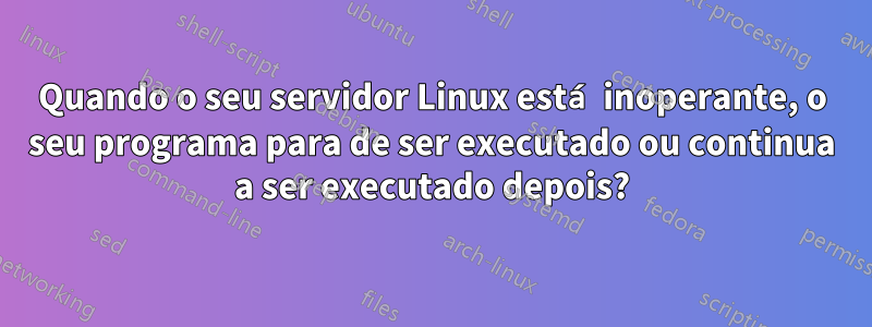 Quando o seu servidor Linux está inoperante, o seu programa para de ser executado ou continua a ser executado depois?