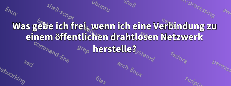 Was gebe ich frei, wenn ich eine Verbindung zu einem öffentlichen drahtlosen Netzwerk herstelle?