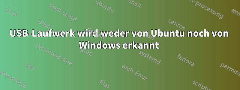 USB-Laufwerk wird weder von Ubuntu noch von Windows erkannt