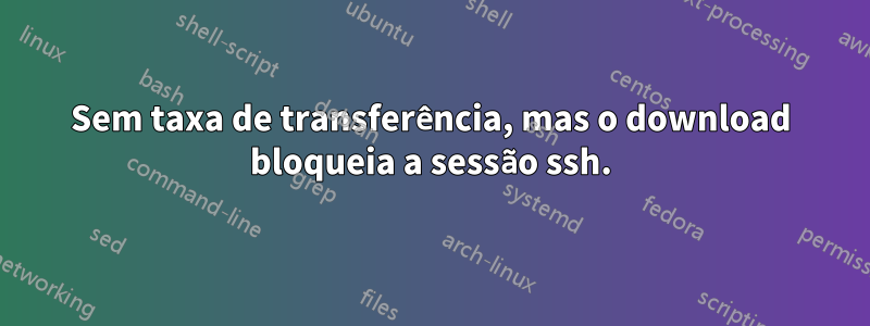 Sem taxa de transferência, mas o download bloqueia a sessão ssh.