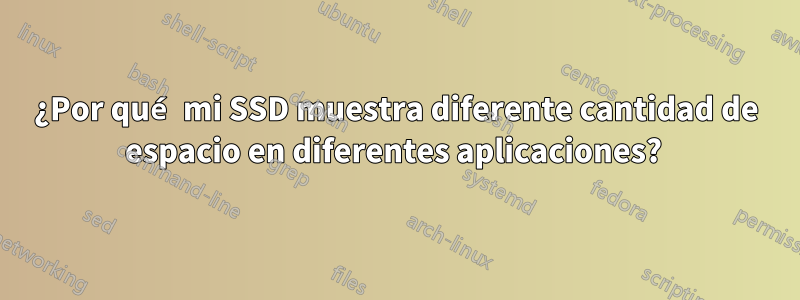 ¿Por qué mi SSD muestra diferente cantidad de espacio en diferentes aplicaciones? 