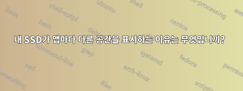 내 SSD가 앱마다 다른 공간을 표시하는 이유는 무엇입니까? 