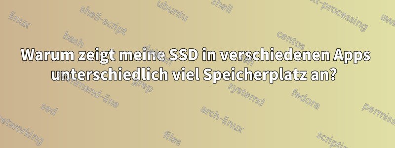 Warum zeigt meine SSD in verschiedenen Apps unterschiedlich viel Speicherplatz an? 