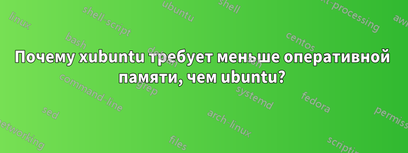 Почему xubuntu требует меньше оперативной памяти, чем ubuntu?