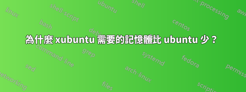 為什麼 xubuntu 需要的記憶體比 ubuntu 少？