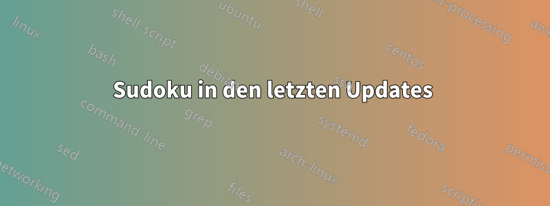 Sudoku in den letzten Updates