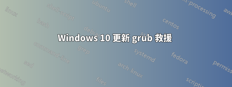 Windows 10 更新 grub 救援