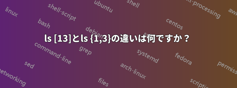 ls [13]とls {1,3}の違いは何ですか？