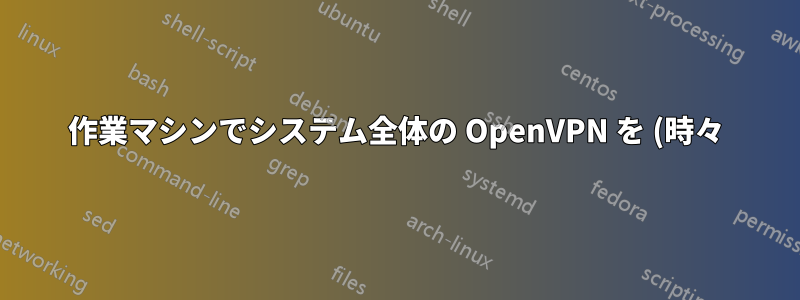 作業マシンでシステム全体の OpenVPN を (時々) 使用すると、セキュリティや匿名性が損なわれることはありますか?