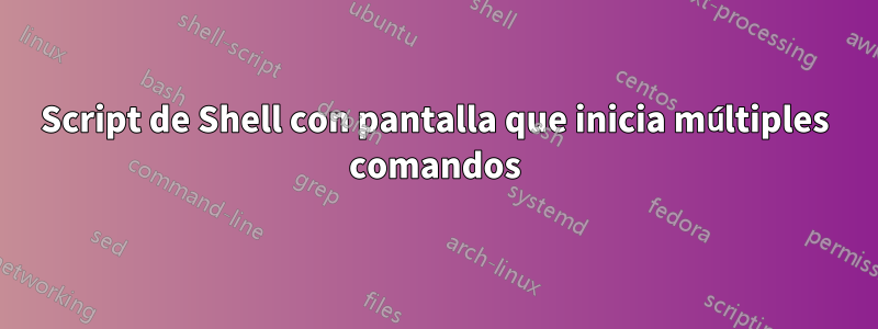 Script de Shell con pantalla que inicia múltiples comandos