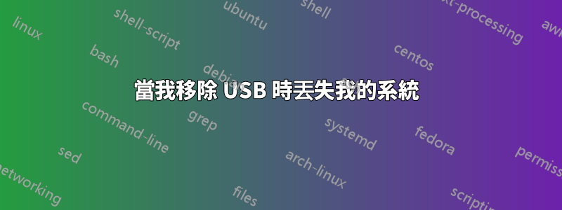 當我移除 USB 時丟失我的系統 