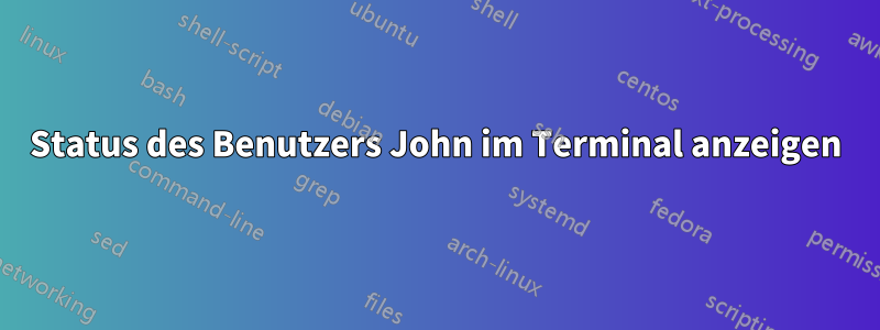 Status des Benutzers John im Terminal anzeigen