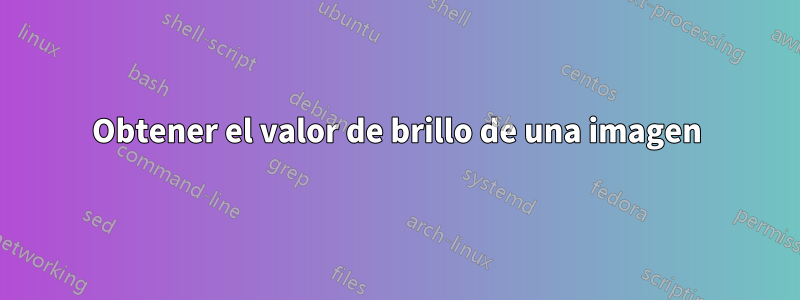 Obtener el valor de brillo de una imagen