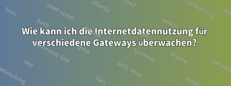 Wie kann ich die Internetdatennutzung für verschiedene Gateways überwachen?