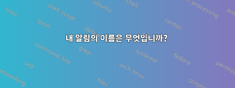 내 알림의 이름은 무엇입니까?