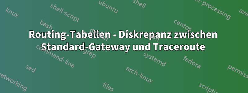 Routing-Tabellen - Diskrepanz zwischen Standard-Gateway und Traceroute