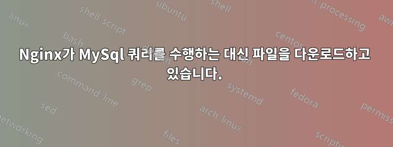 Nginx가 MySql 쿼리를 수행하는 대신 파일을 다운로드하고 있습니다.