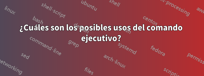 ¿Cuáles son los posibles usos del comando ejecutivo?