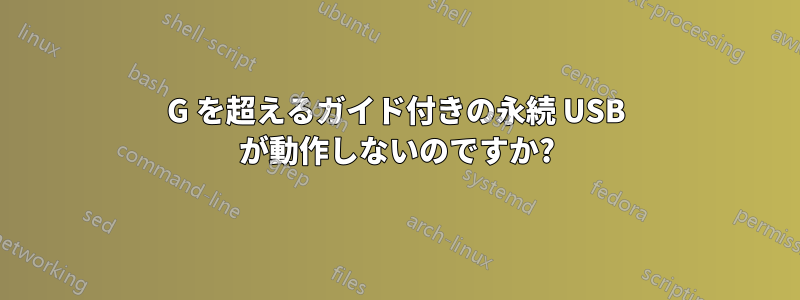 4G を超えるガイド付きの永続 USB が動作しないのですか?